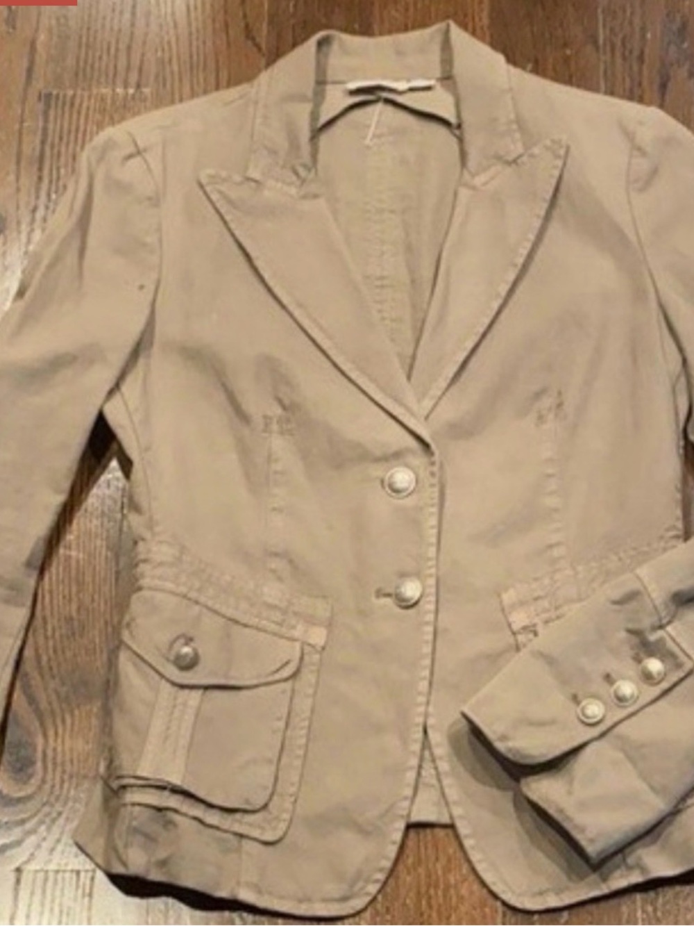 Pinko Tan Cotton Blend Tailored Blazer